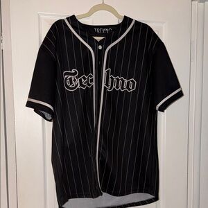 Black Pinstripe Men's Jersey